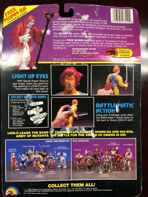 LOW START!!! 1986 LION-O Thundercats (Complete with Card)